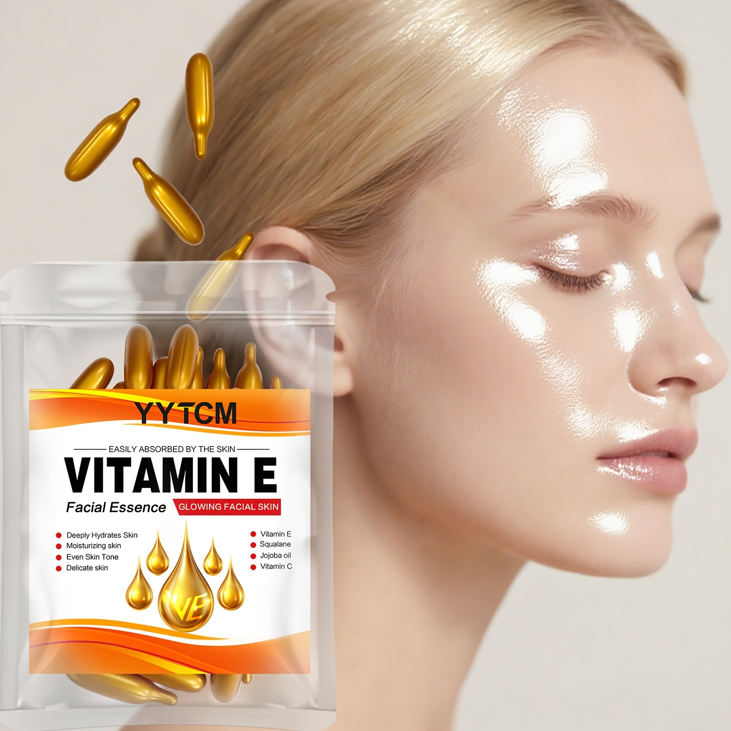 Vitamin C Serum - Vitamine E Diep Hydraterende Capsule Essence,