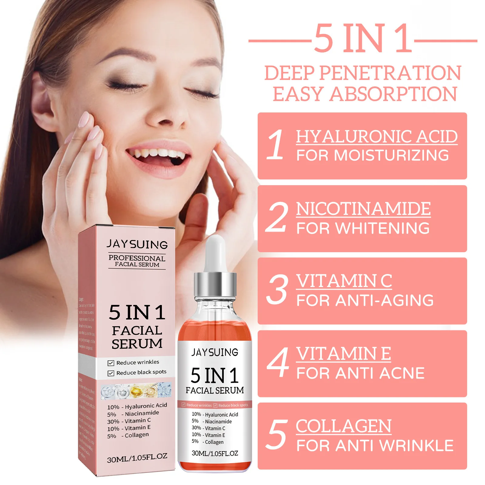 5-in-1 hydraterend gezichtsser - Vitamin C Serum recensie en prijs